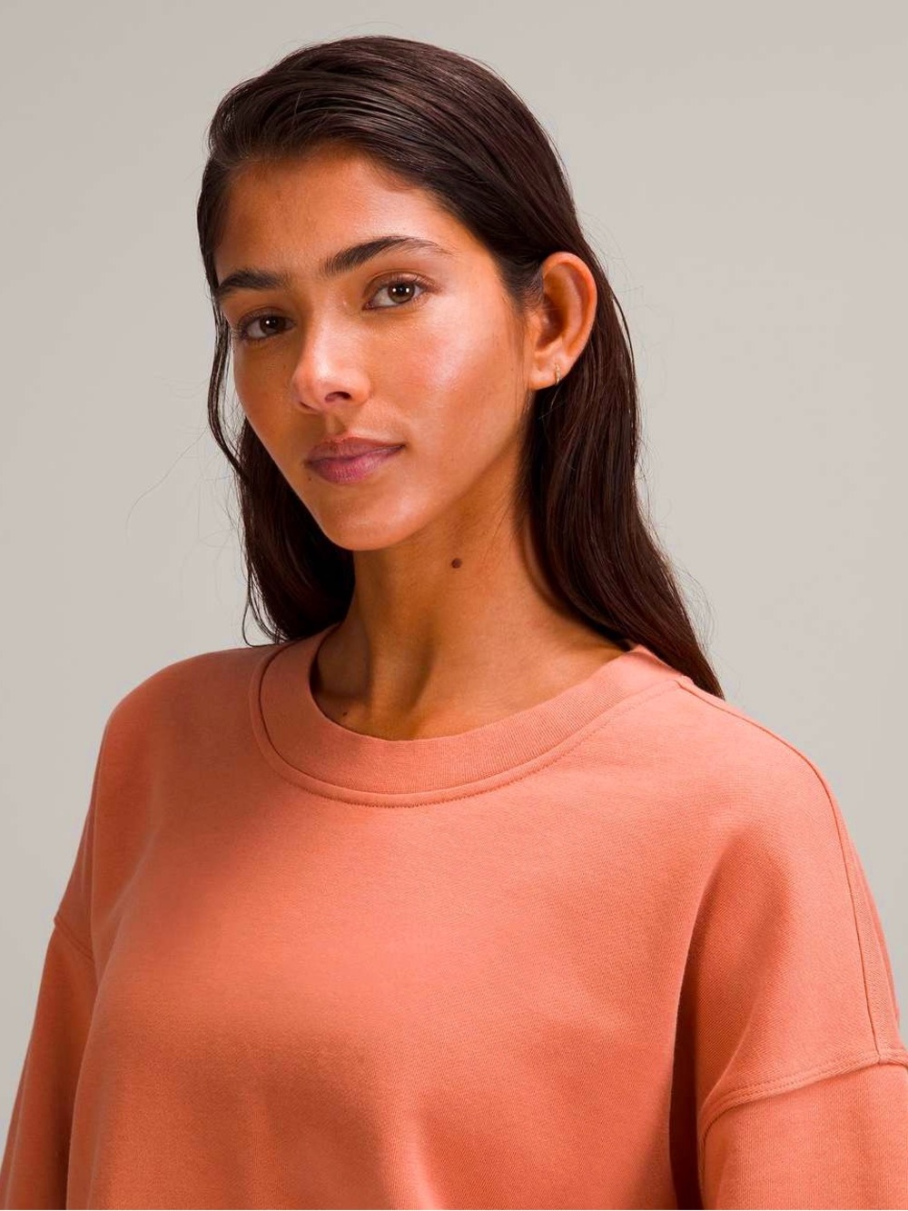 Lululemon Perfectly Oversized Crew Size 8 Pink Coral Tone 100% cotton - Picture 4 of 12